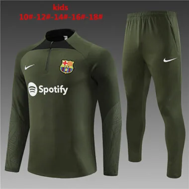 Kids kit 23-24 Bar army green half zipper sweater tracksuit