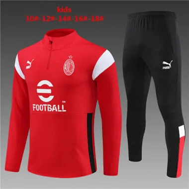 kids kit 23-24 AC red half zipper sweater tracksuit size S-2XL