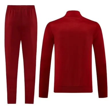 24-25 Roma dark red with blue and yellow stripe full zipper jacket tracksuit