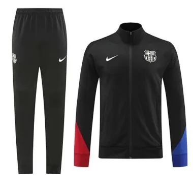 24-25 Bar black with red and blue arms stripe full zipper jacket tracksuit