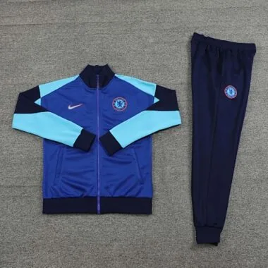 24-25 Chelsea color blue with navy blue stripe full zipper jacket tracksuit