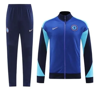 24-25 Chelsea color blue with navy blue stripe full zipper jacket tracksuit