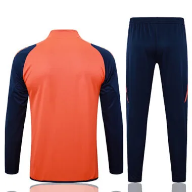 A756# 24-25 Manud orange with navy blue stripe full zipper jacket tracksuit
