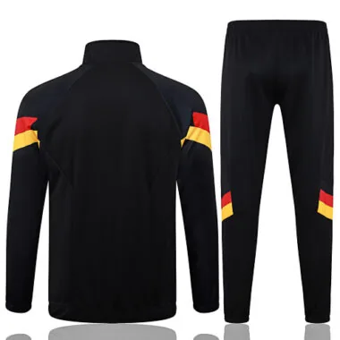 A751# 2024/25 Germany black with red and yellow stripe full zipper jacket tracksuit