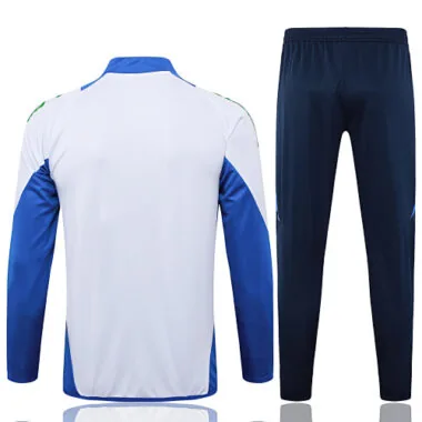 A748# 2024/25 Italy white with blue stripe full zipper jacket tracksuit