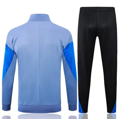 A740# 2024/25 Inter gray with color blue full zipper jacket tracksuit