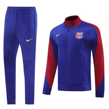 24-25 Bar color blue with dark red soccer jacket tracksuit size S-2XL