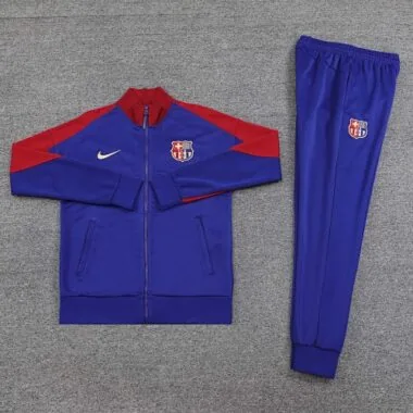 24-25 Bar color blue with dark red soccer jacket tracksuit size S-2XL