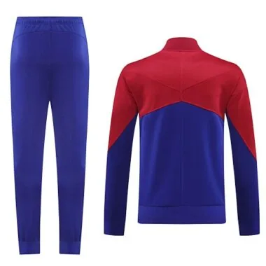 24-25 Bar color blue with dark red soccer jacket tracksuit size S-2XL