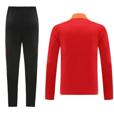 24-25 Bayern red with orange stripe full zipper jacket tracksuit