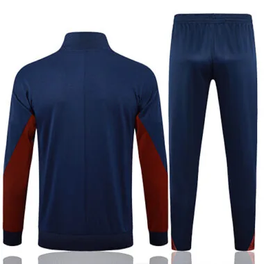 A735# 2024/25 England navy blue with dark red stripe full zipper jacket tracksuit