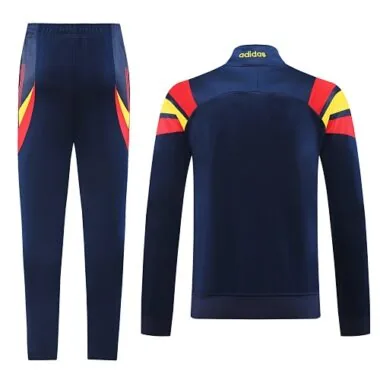 2024/25 Spain navy blue with yellow and red stripe full zipper jacket tracksuit