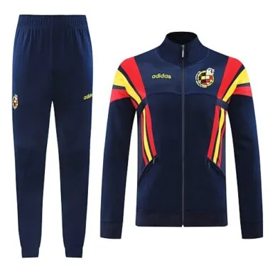 2024/25 Spain navy blue with yellow and red stripe full zipper jacket tracksuit