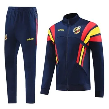 2024/25 Spain navy blue with yellow and red stripe full zipper jacket tracksuit