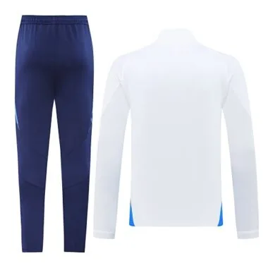 2024/25 Italy white with blue stripe full zipper jacket tracksuit