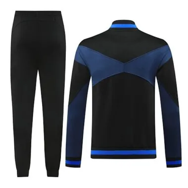 24-25 Inter deep blue with black stripe full zipper jacket tracksuit