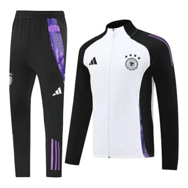 2024/25 Germany white with black stripe full zipper jacket tracksuit