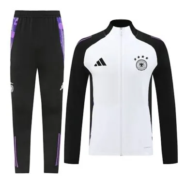 2024/25 Germany white with black stripe full zipper jacket tracksuit