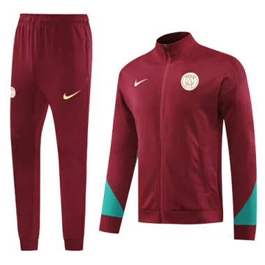 24-25 PS G dark red with green soccer jacket tracksuit size S-2XL