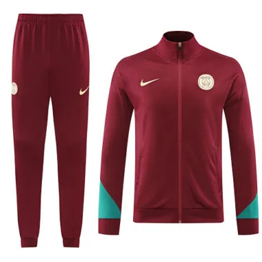 24-25 PS G dark red with green soccer jacket tracksuit size S-2XL