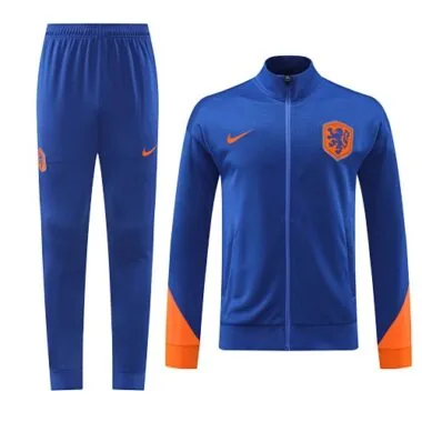 24-25 Netherlands color blue with orange soccer jacket tracksuit size S-2XL