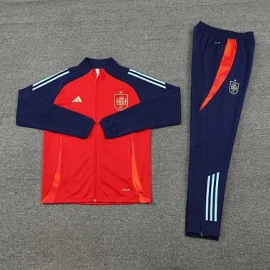 2024/25 Spain red with navy blue full zipper jacket tracksuit