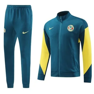24-25 CA lake green with yellow stripe soccer jacket tracksuit size S-2XL