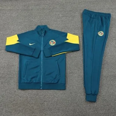 24-25 CA lake green with yellow stripe soccer jacket tracksuit size S-2XL