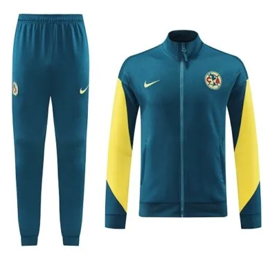 24-25 CA lake green with yellow stripe soccer jacket tracksuit size S-2XL
