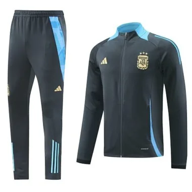 24-25 Argentina dark gray with blue stripe soccer jacket tracksuit size S-2XL