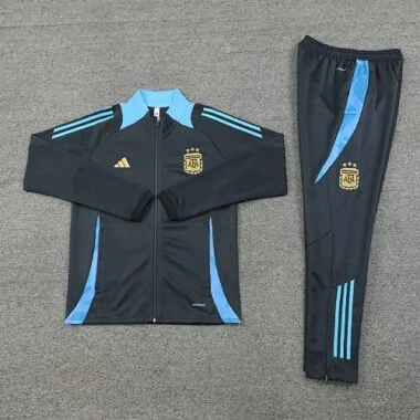 24-25 Argentina dark gray with blue stripe soccer jacket tracksuit size S-2XL