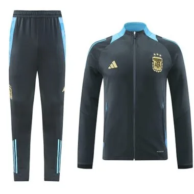 24-25 Argentina dark gray with blue stripe soccer jacket tracksuit size S-2XL