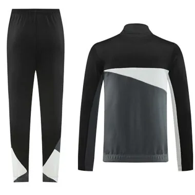 2024/25 Dortmund black with gray and white stripe full zipper jacket tracksuit