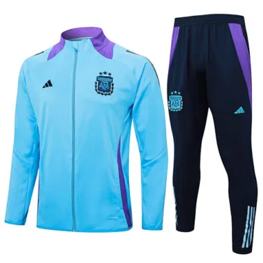 A733# 2024/25 Argentina light blue with purple full zipper jacket tracksuit