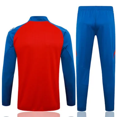 A732# 2024/25 Spain red with blue full zipper jacket tracksuit