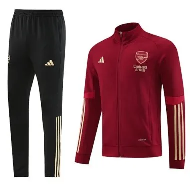 23-24 Arsenal dark red with black pants soccer jacket tracksuit size S-2XL