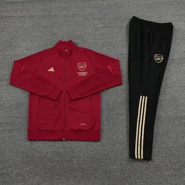 23-24 Arsenal dark red with black pants soccer jacket tracksuit size S-2XL