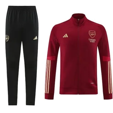 23-24 Arsenal dark red with black pants soccer jacket tracksuit size S-2XL