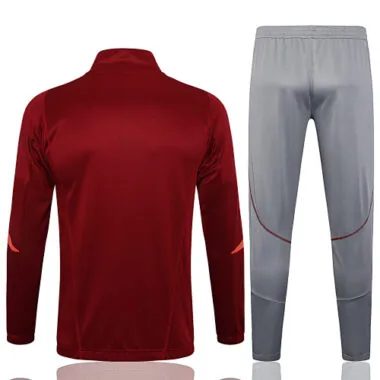 A710# 23-24 Arsenal dark red with gray pants soccer jacket tracksuit size S-2XL
