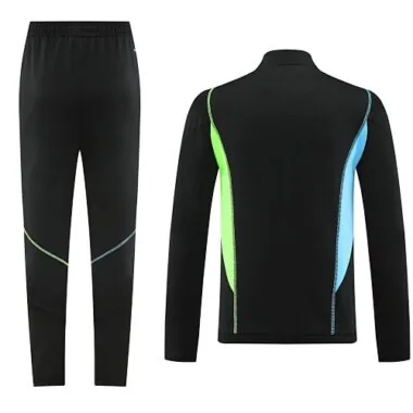 23-24 Arsenal black with green and blue stripe soccer jacket tracksuit size S-2XL