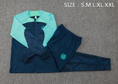 A705# 23-24 Bar navy blue with green soccer jacket tracksuit size S-2XL