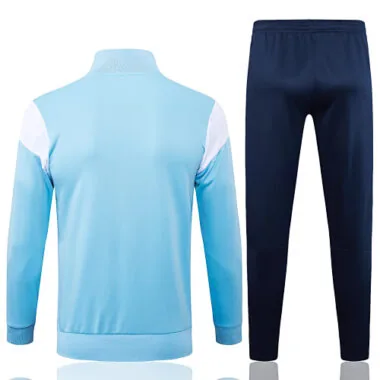 A701# 23-24 Man City light blue with navy blue and white soccer jacket tracksuit size S-2XL