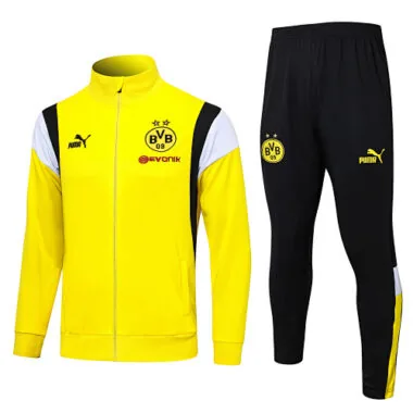 A699# 23-24 Dortmund yellow with black and white soccer jacket tracksuit size S-2XL