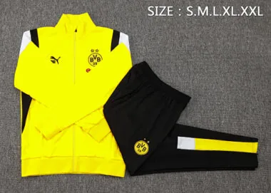 A699# 23-24 Dortmund yellow with black and white soccer jacket tracksuit size S-2XL