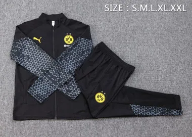 A695# 2023/24 Dortmund black soccer jacket tracksuit size