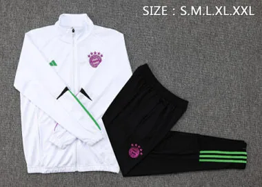 A691# 23-24 Bayern white soccer jacket tracksuit size S-2XL