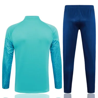 A689# 23-24 Marseille lake blue with navy blue soccer jacket tracksuit size S-2XL