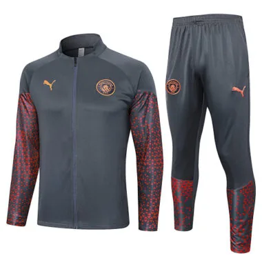 A688# 23-24 Man City dark gray with red soccer jacket tracksuit size S-2XL