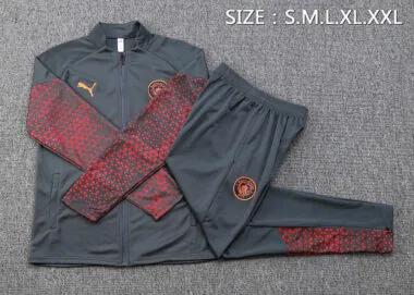 A688# 23-24 Man City dark gray with red soccer jacket tracksuit size S-2XL