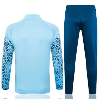 A687# 23-24 Man City light blue with navy blue pants soccer jacket tracksuit size S-2XL
